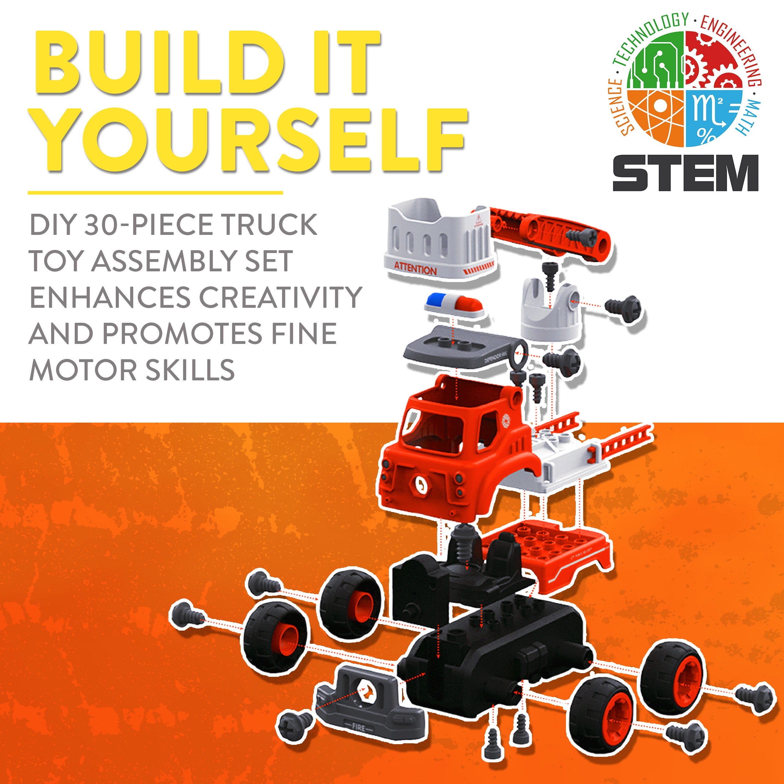 Power Gearz DIY Build and Drive Remote Control Take Apart Car – Kids Ages 3+