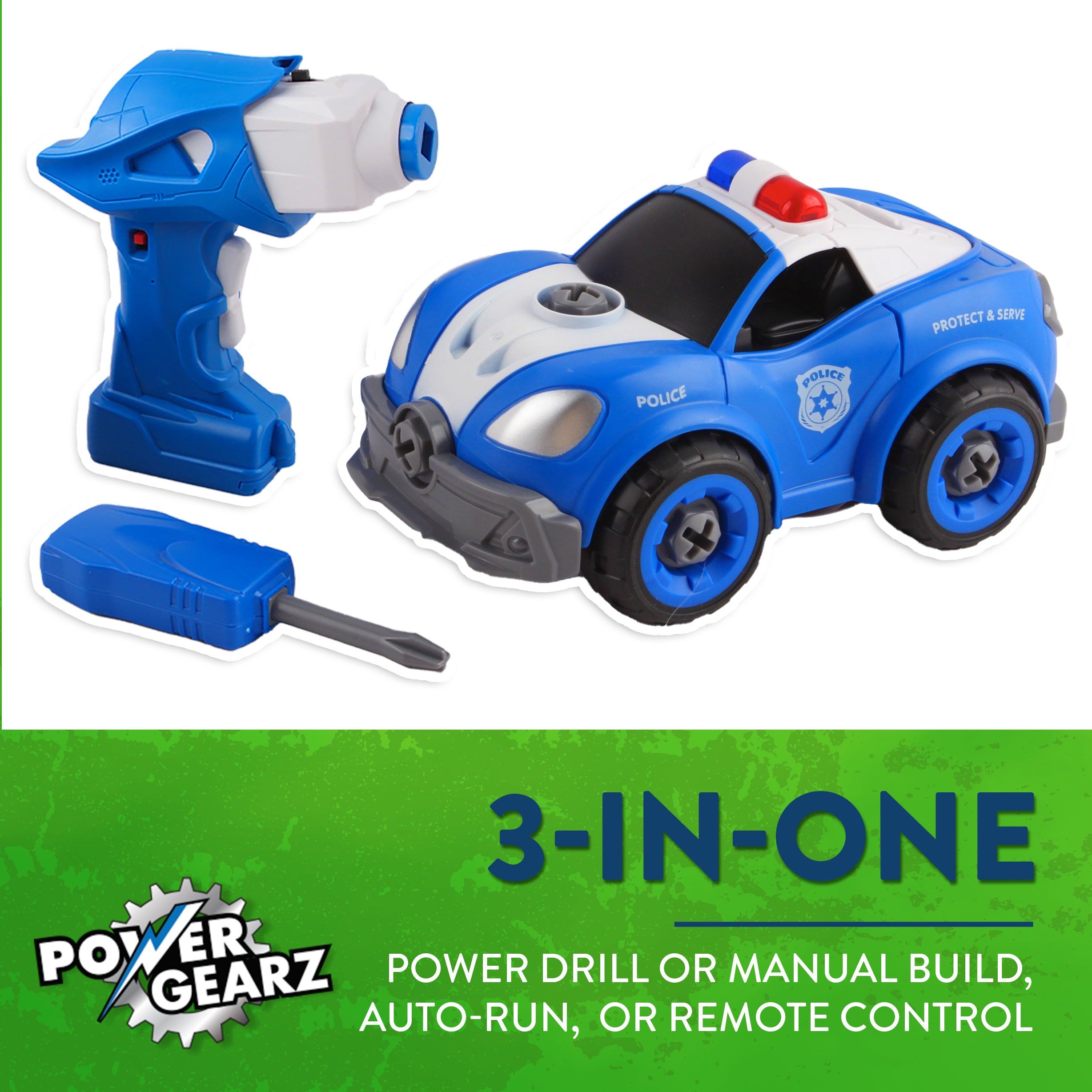 Power Gearz DIY Build and Drive Remote Control Take Apart Car – Kids Ages 3+