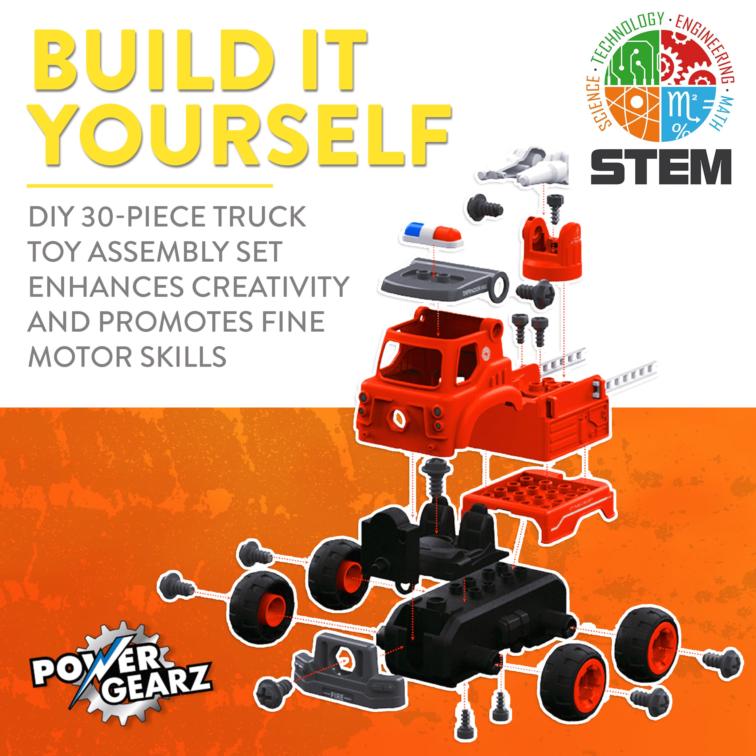 Power Gearz DIY Build and Drive Remote Control Take Apart Car – Kids Ages 3+