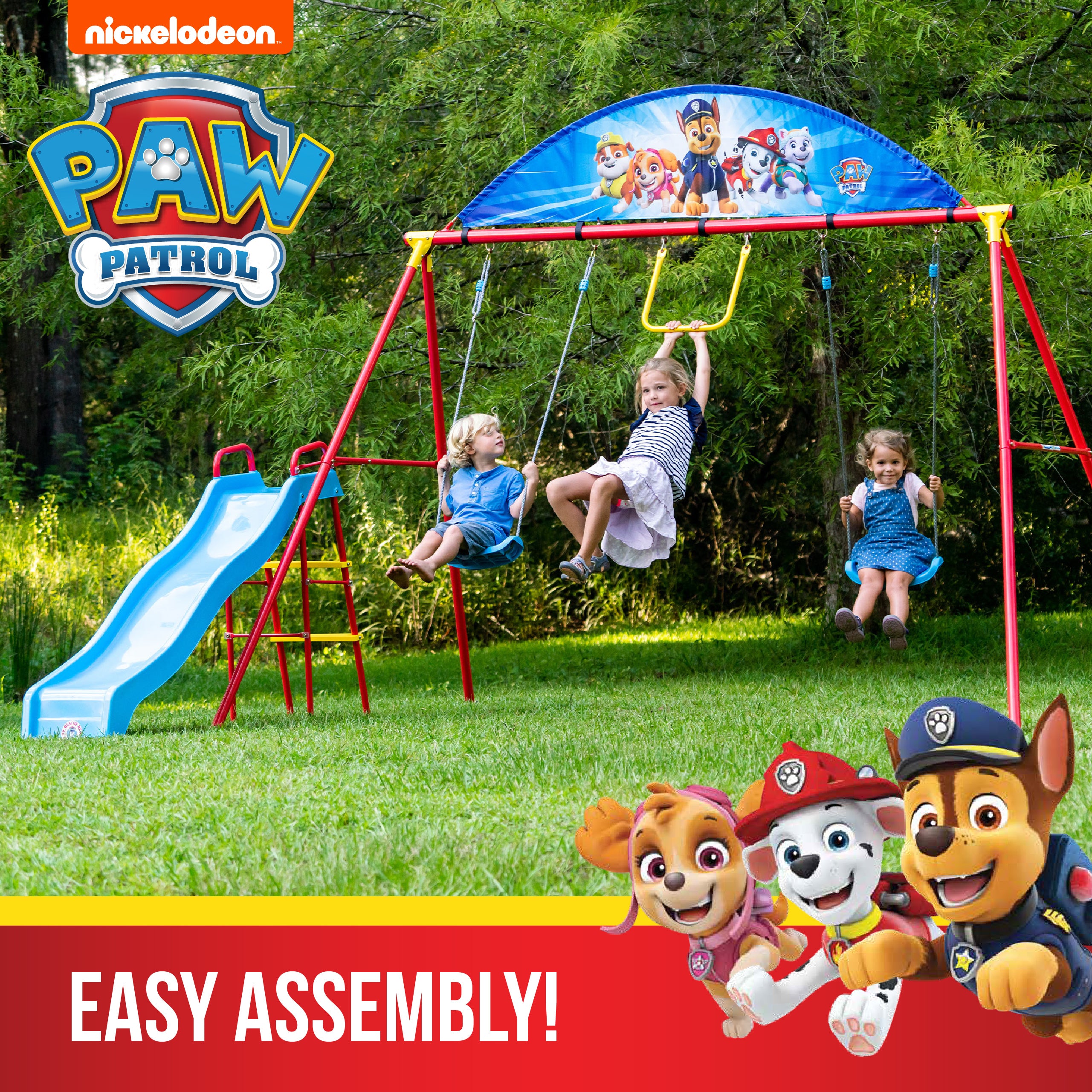 Paw Patrol Trapeze Metal Swing Set, Ages 3+