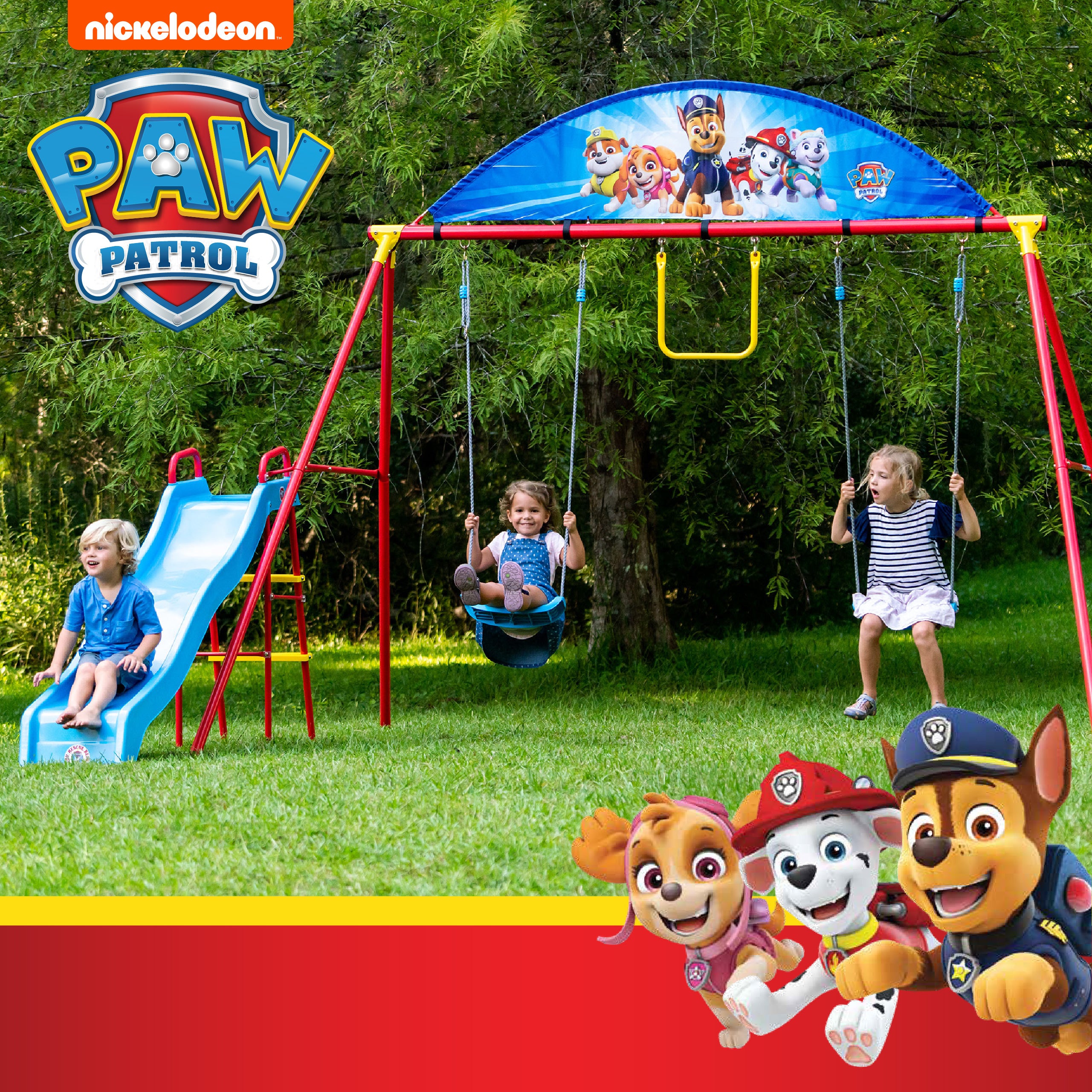 Paw Patrol Trapeze Metal Swing Set, Ages 3+
