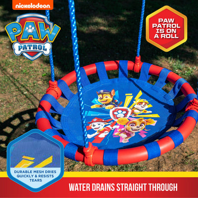 Paw Patrol 24" Orbit Mesh-Padded Saucer Tree Swing, Holds 1 Kid, Ages 3+