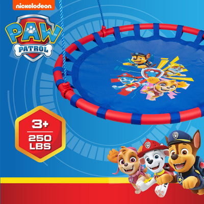 Paw Patrol 40" Orbit Mesh-Padded Saucer Tree Swing, Holds 4 Kids Up to 500lbs, Ages 3+