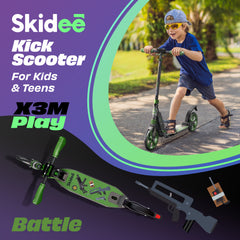 X3M Scooter for Kids Ages 6-12 - Scooters for Teens 12 Years and Up - Adult Scooter with Anti-Shock Suspension - Scooter for Kids 8 Years and Up with 4 Adjustment Levels Handlebar Up to 41 Inches High