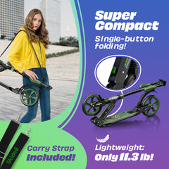 X3M Scooter for Kids Ages 6-12 - Scooters for Teens 12 Years and Up - Adult Scooter with Anti-Shock Suspension - Scooter for Kids 8 Years and Up with 4 Adjustment Levels Handlebar Up to 41 Inches High