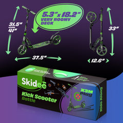 X3M Scooter for Kids Ages 6-12 - Scooters for Teens 12 Years and Up - Adult Scooter with Anti-Shock Suspension - Scooter for Kids 8 Years and Up with 4 Adjustment Levels Handlebar Up to 41 Inches High