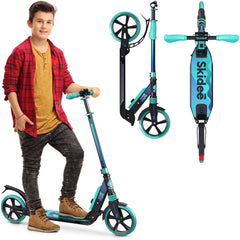 X3M Scooter for Kids Ages 6-12 - Scooters for Teens 12 Years and Up - Adult Scooter with Anti-Shock Suspension - Scooter for Kids 8 Years and Up with 4 Adjustment Levels Handlebar Up to 41 Inches High