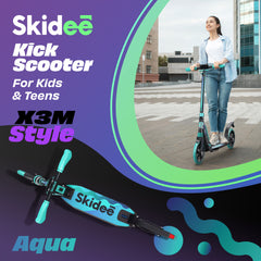 X3M Scooter for Kids Ages 6-12 - Scooters for Teens 12 Years and Up - Adult Scooter with Anti-Shock Suspension - Scooter for Kids 8 Years and Up with 4 Adjustment Levels Handlebar Up to 41 Inches High