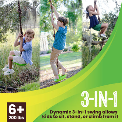 Swurfer Disco Tree Swing with LED Lights - Swing Sets for Backyard, Outdoor Swing, Swingset Outdoor for Kids, Easy Installation, Up to 200lbs