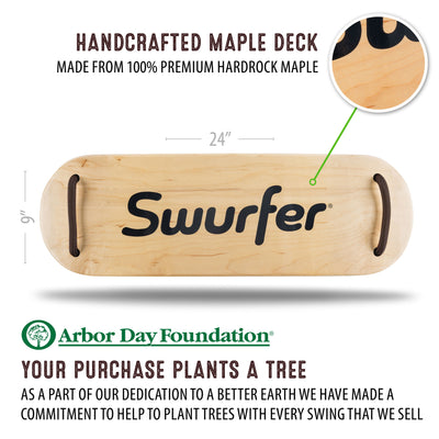 Swurfer Sway — Premium Coated Maple Wood Tree Swing for Kids