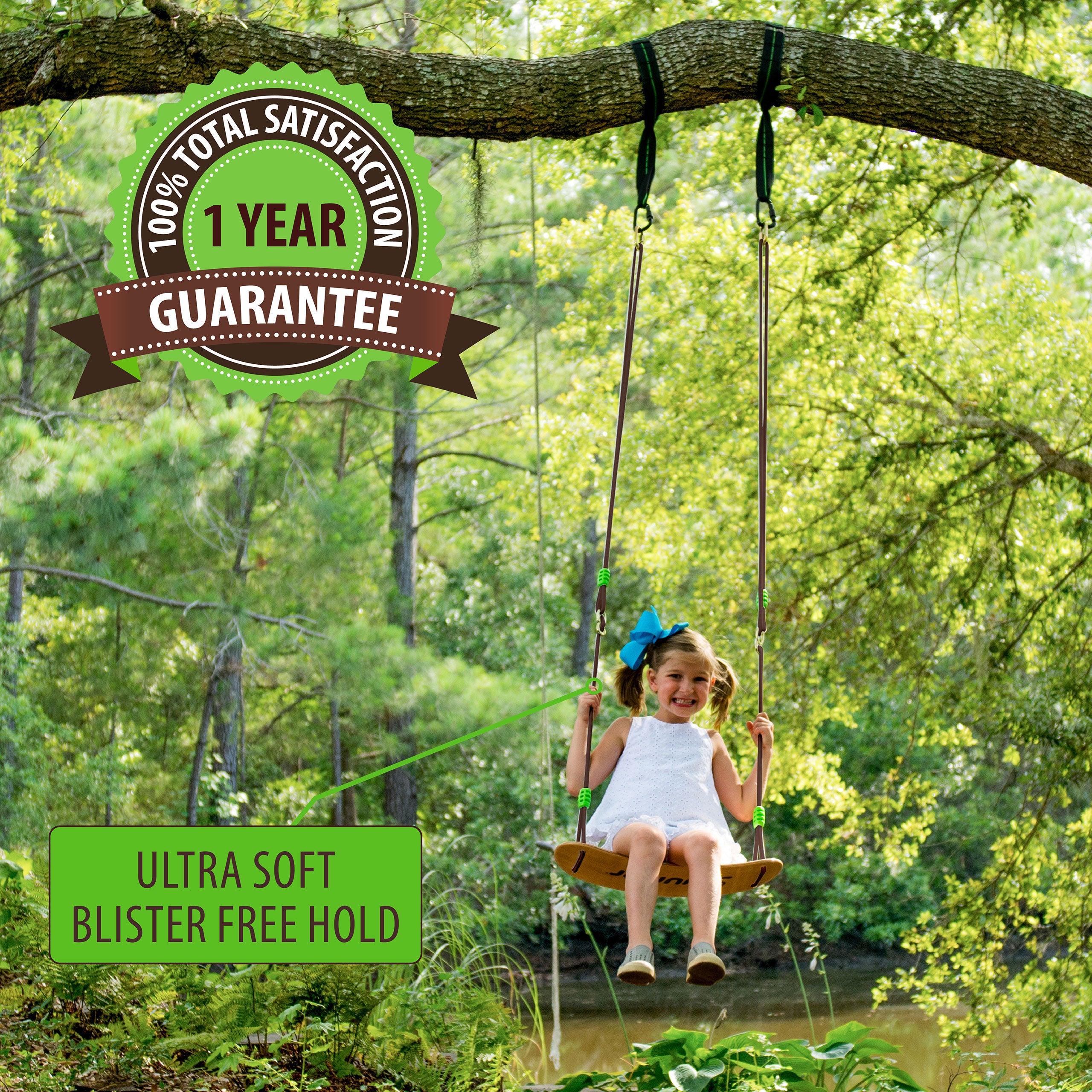 Swurfer Sway — Premium Coated Maple Wood Tree Swing for Kids