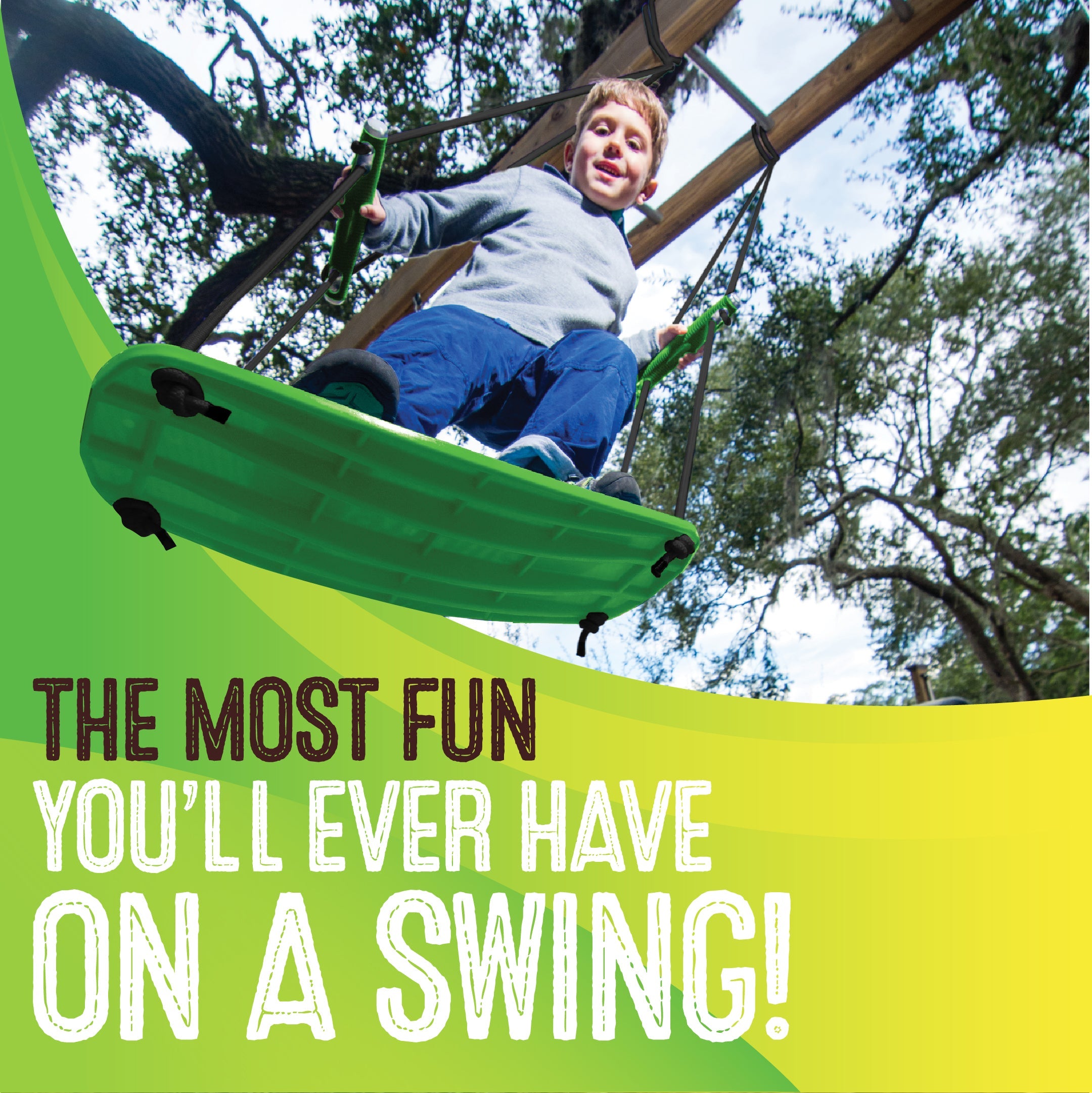 Kick Stand Up Outdoor Surfing Tree Swing for Kids Up to 150 Lbs