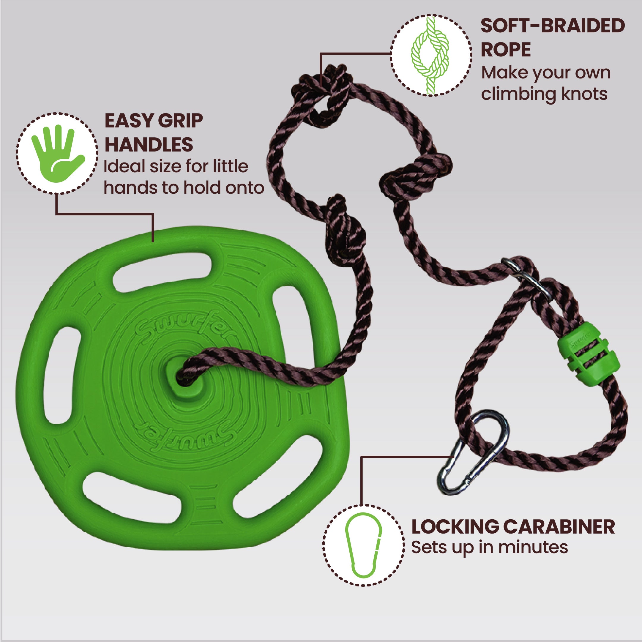 Tree Ring — 3-in-1 Sit, Stand, or Hang Disc Swing for Kids