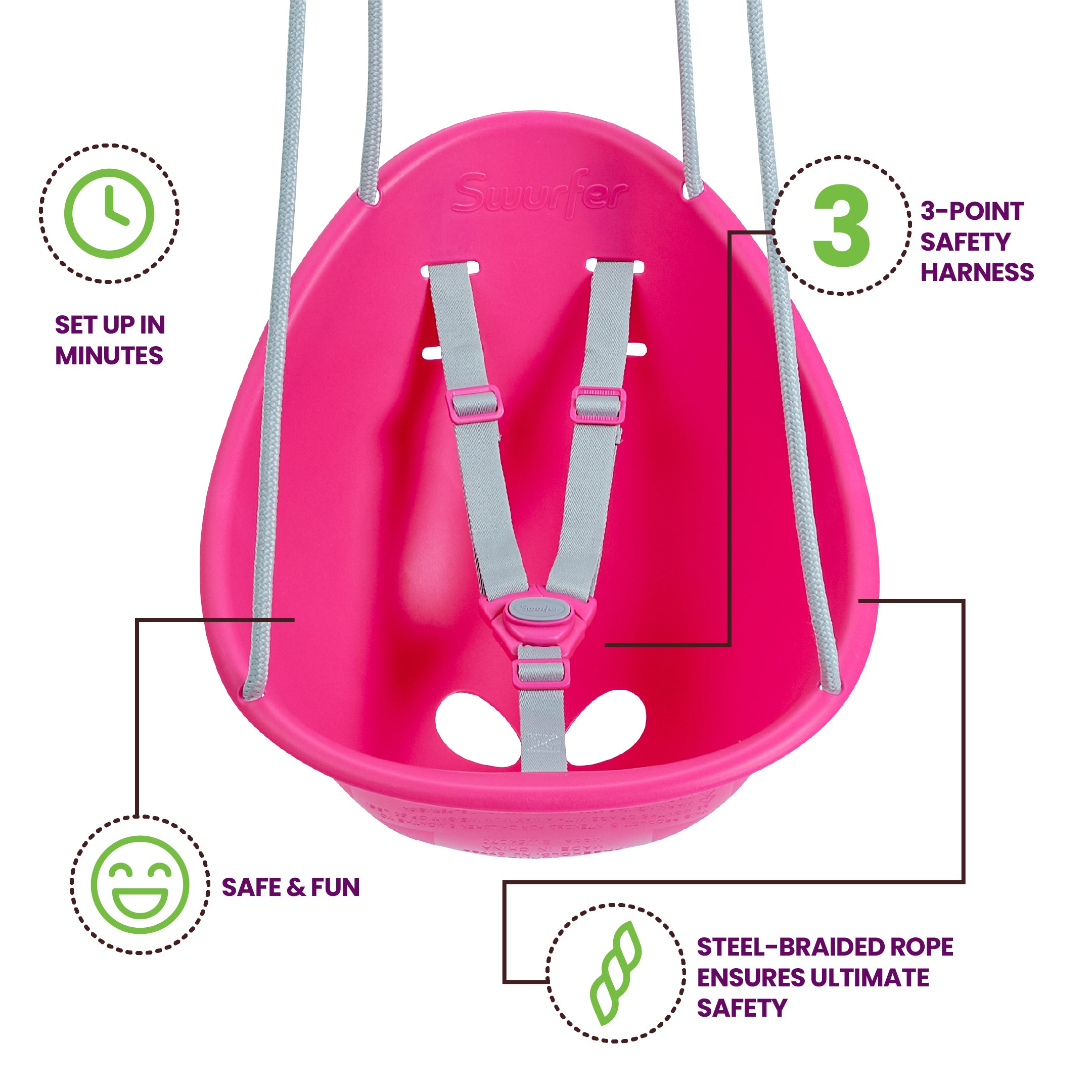 Swurfer Coconut — Your Baby's First Swing, Safe for Ages 6mo+