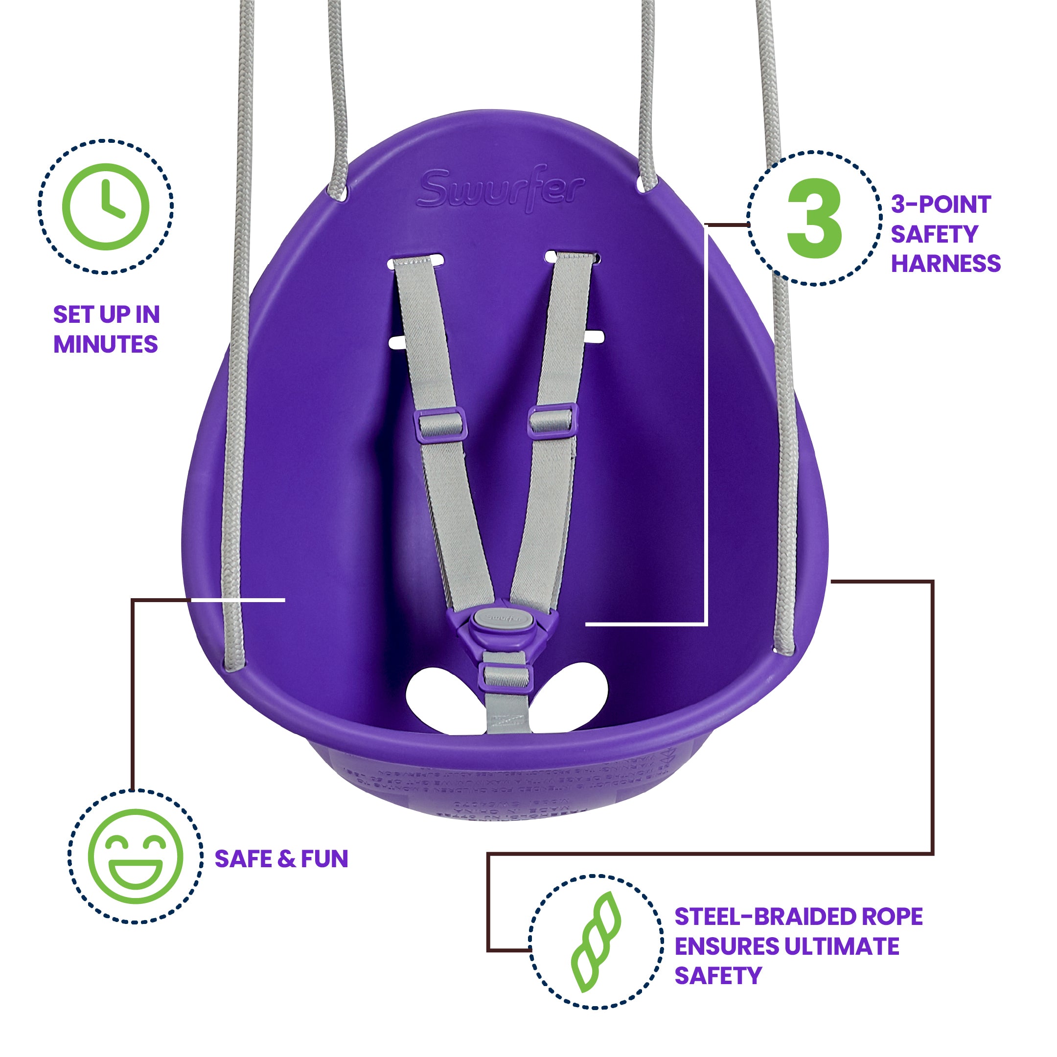 Swurfer Coconut — Your Baby's First Swing, Safe for Ages 6mo+