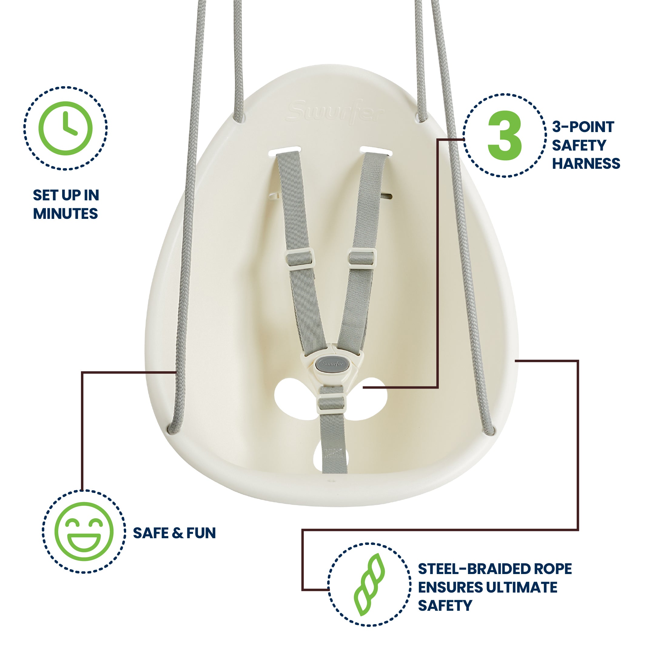 Swurfer Coconut Your Baby s First Swing Safe for Ages 9mo Flybar
