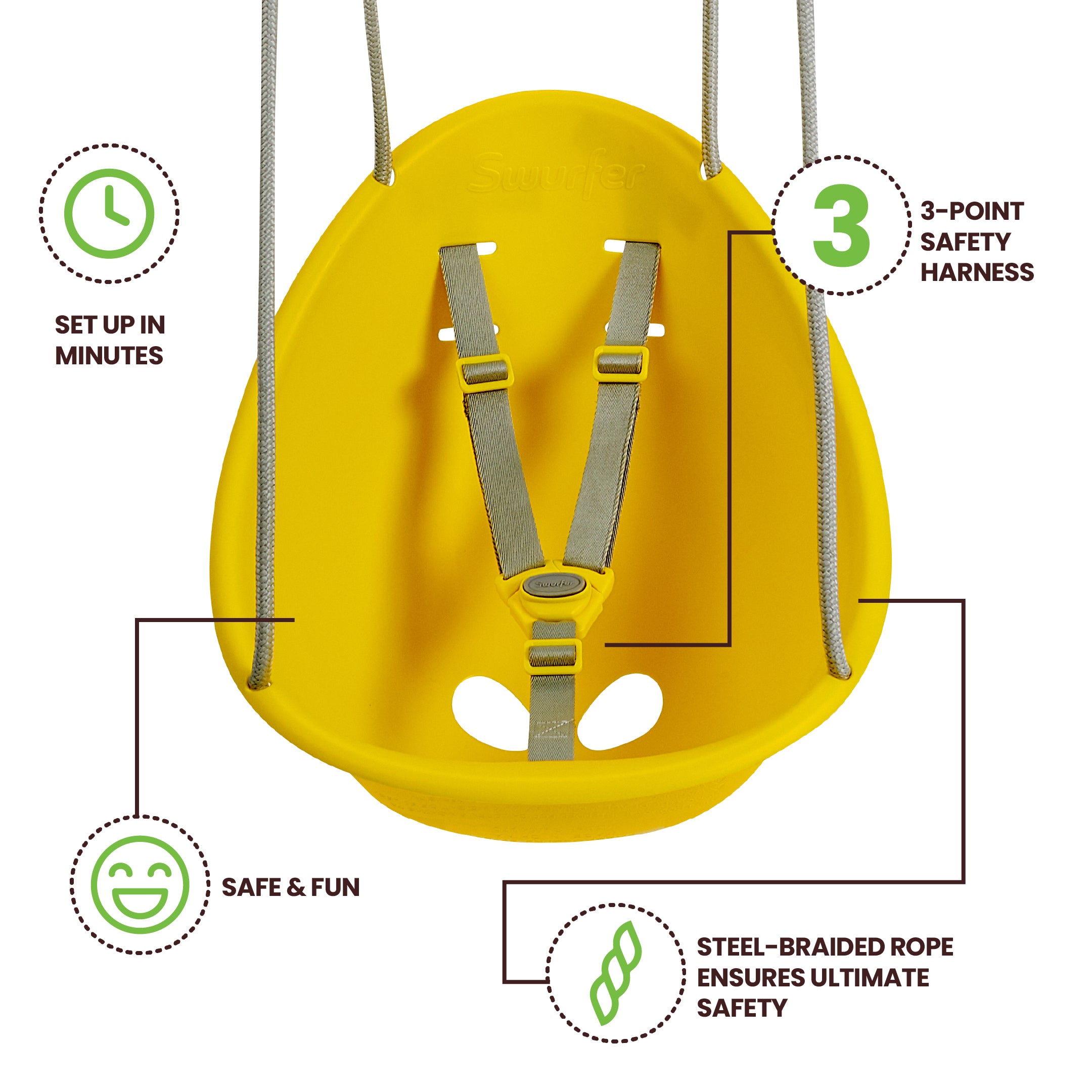 Swurfer Coconut — Your Baby's First Swing, Safe for Ages 9mo+