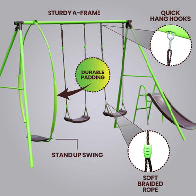 3-in-1 Swing Set with Slide