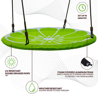 40" Fruit Slice Giant Saucer Swing, Holds up to 4 Kids
