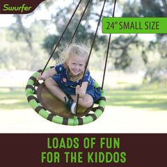 24" Orbit, Mesh-Padded Saucer Tree Swing, Holds 1 Kid