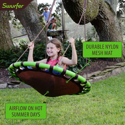 40" Orbit, Mesh-Padded Saucer Tree Swing, Holds up to 4 Kids