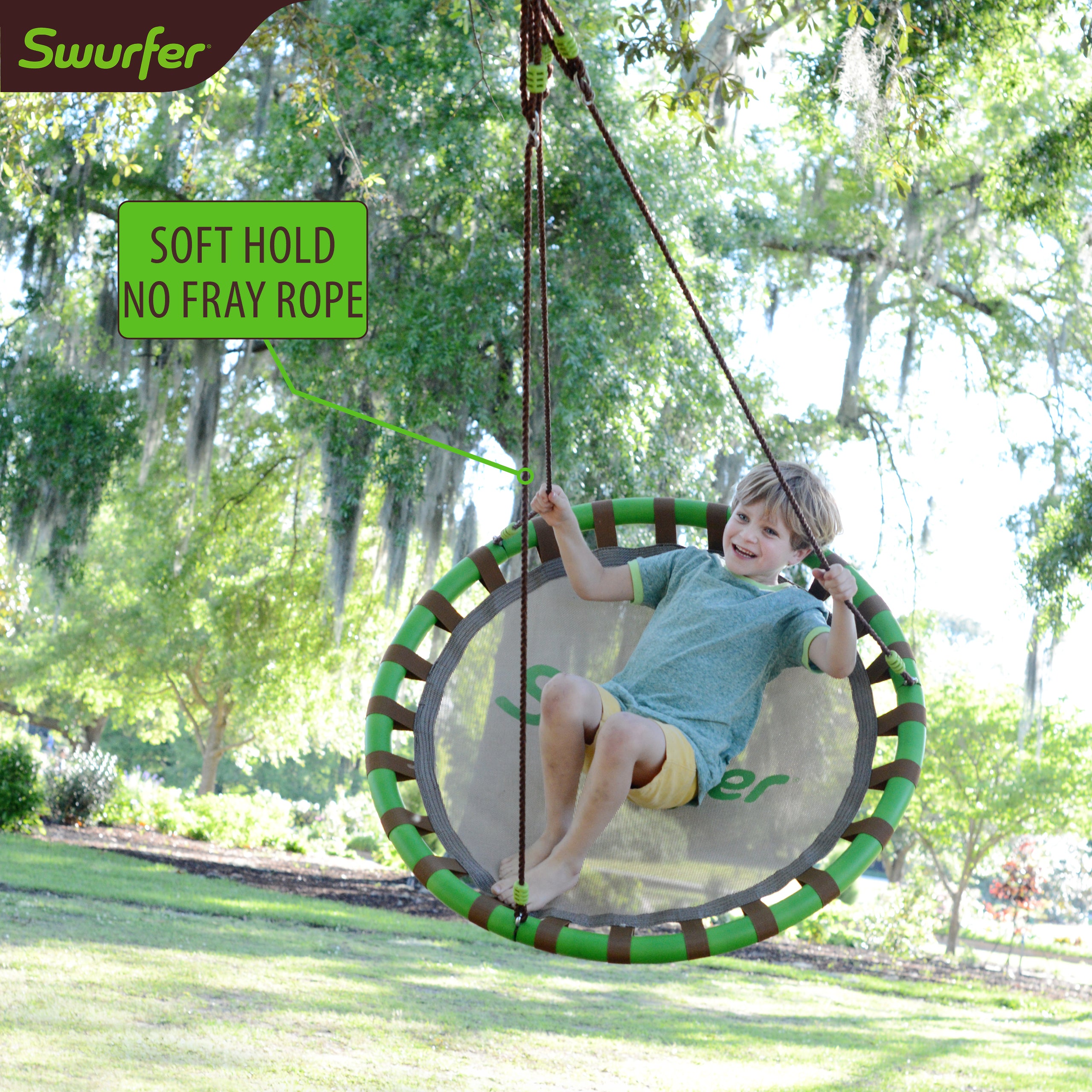 40" Orbit, Mesh-Padded Saucer Tree Swing, Holds up to 4 Kids – Flybar