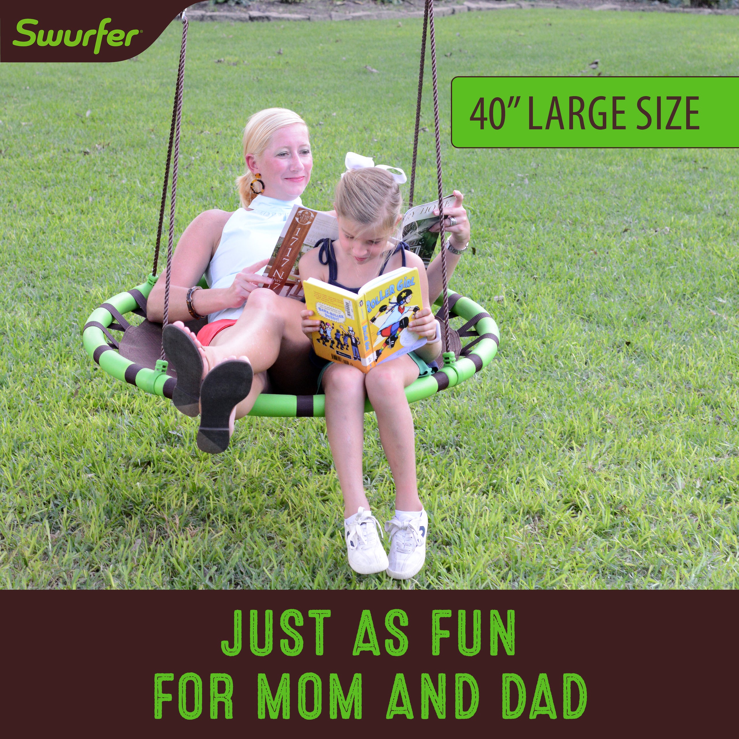 40" Orbit, Mesh-Padded Saucer Tree Swing, Holds up to 4 Kids