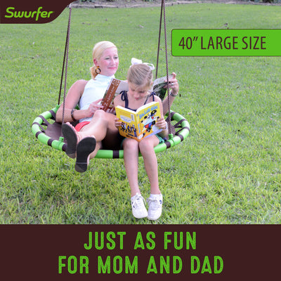 40" Orbit, Mesh-Padded Saucer Tree Swing, Holds up to 4 Kids