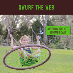 40" Spider Rider Woven Rope Web Swing, Hold up to 4 Kids