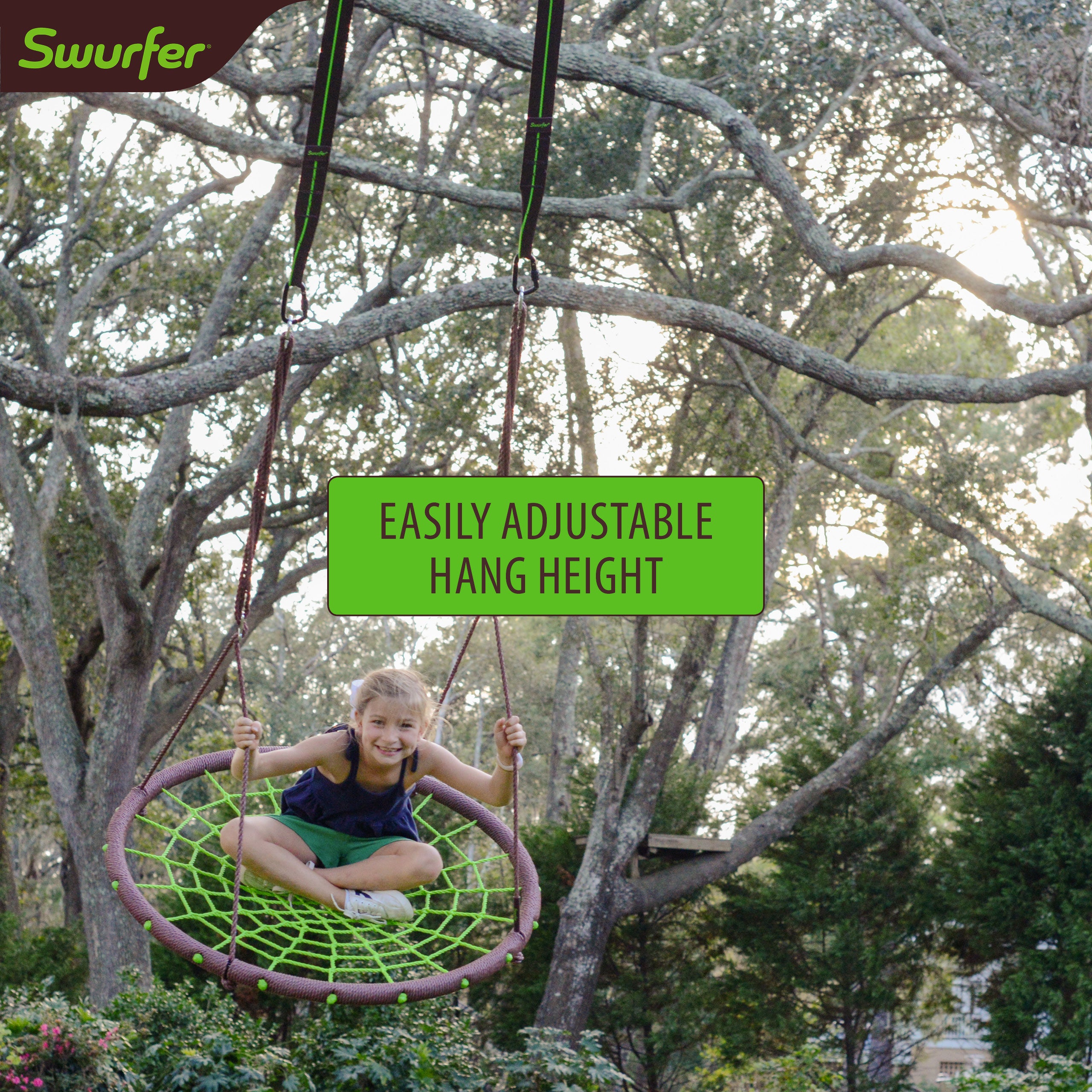 40" Spider Rider Woven Rope Web Swing, Hold up to 4 Kids