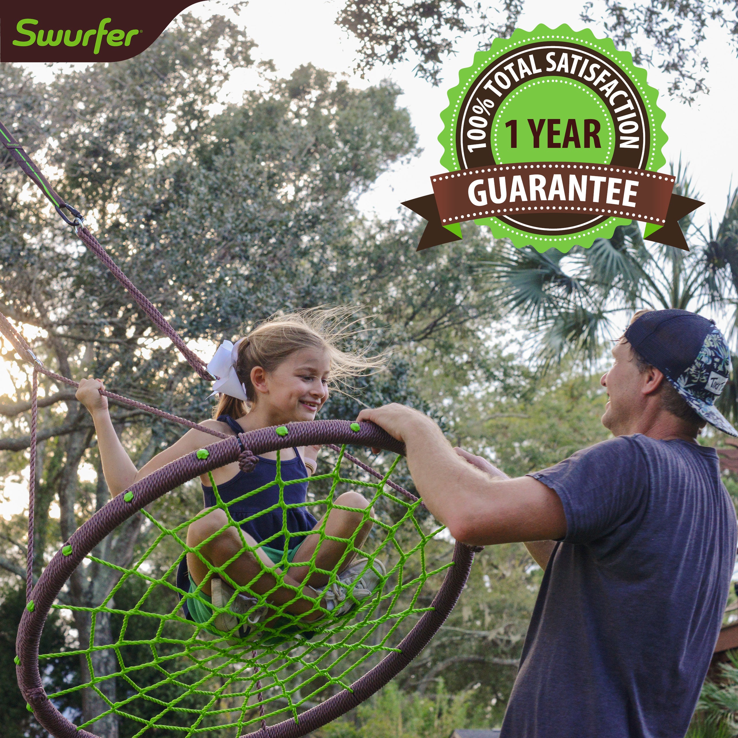 40" Spider Rider Woven Rope Web Swing, Hold up to 4 Kids