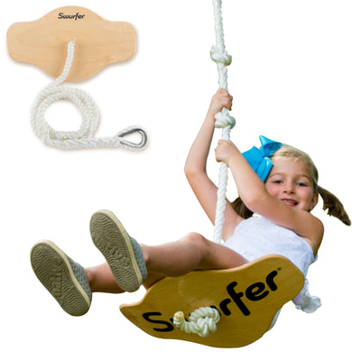 Swurfer Swift — Curved Maple Wood Tree Swing for Kids