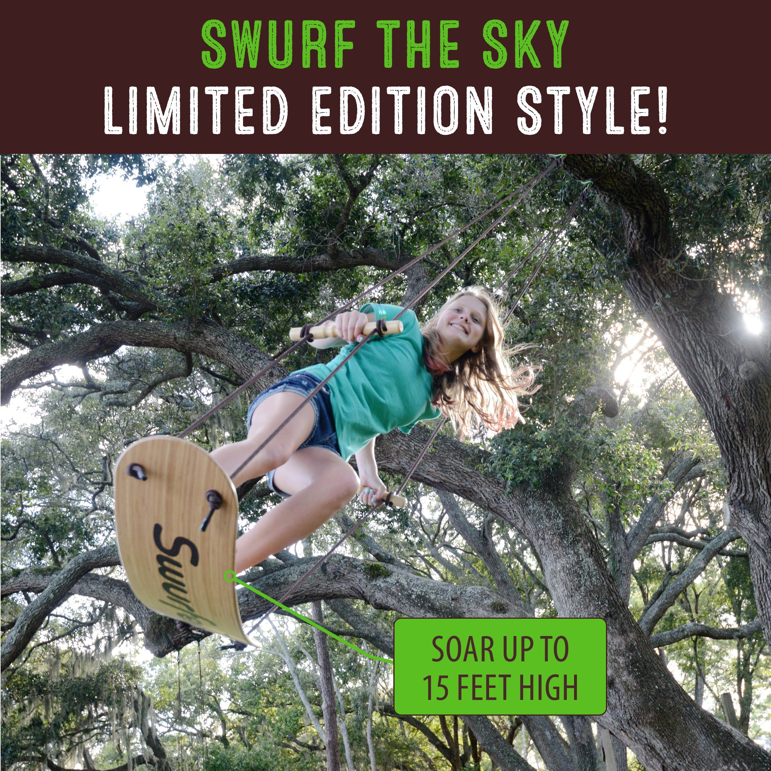 Swurfer Stand Up Surfing Tree Swing - Sustainable Bamboo