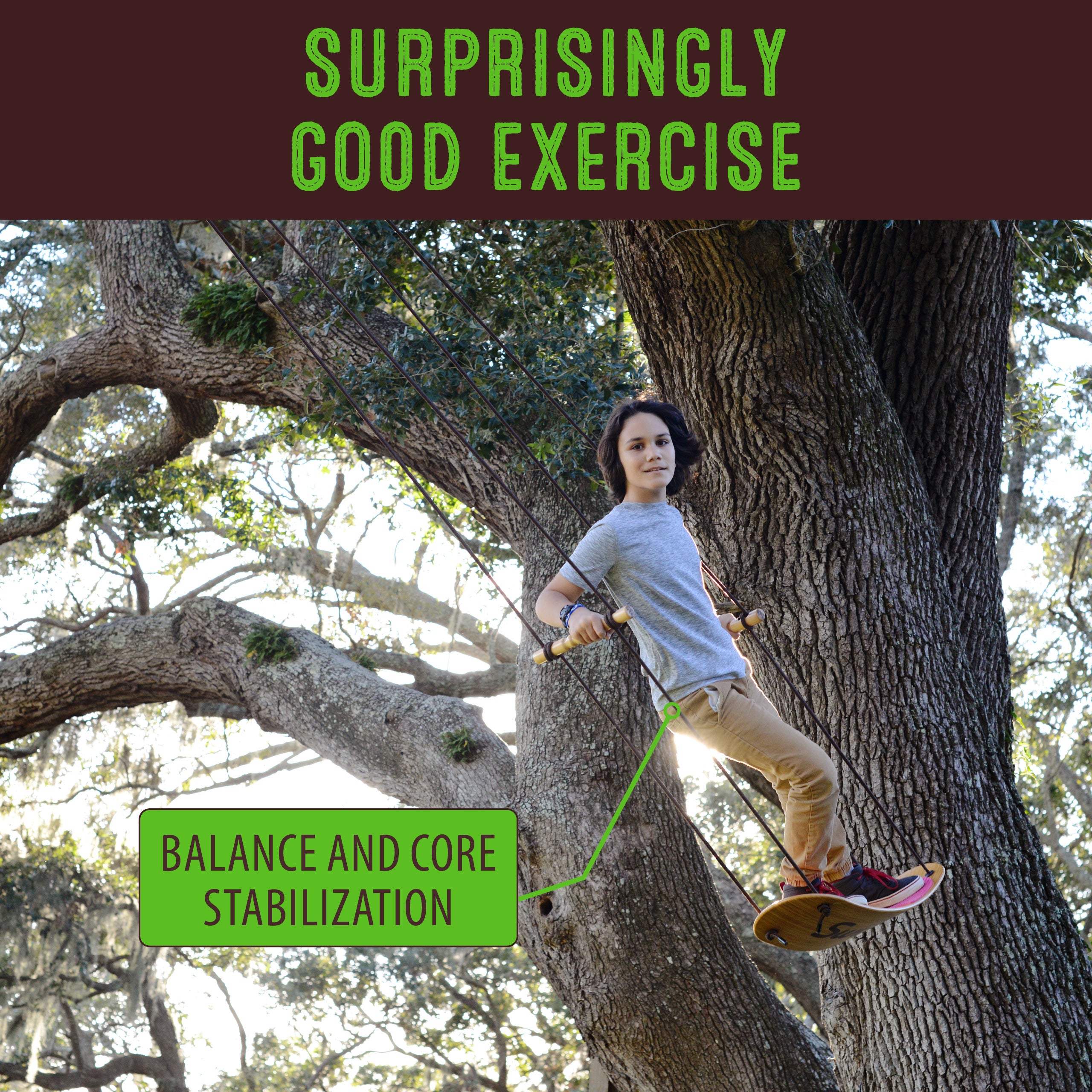 Swurfer Stand Up Surfing Tree Swing - Sustainable