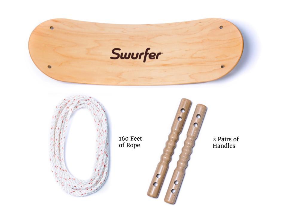 Swurfer Plus - 120 Feet Of Rope & Two Pairs Of Adjustable Handles