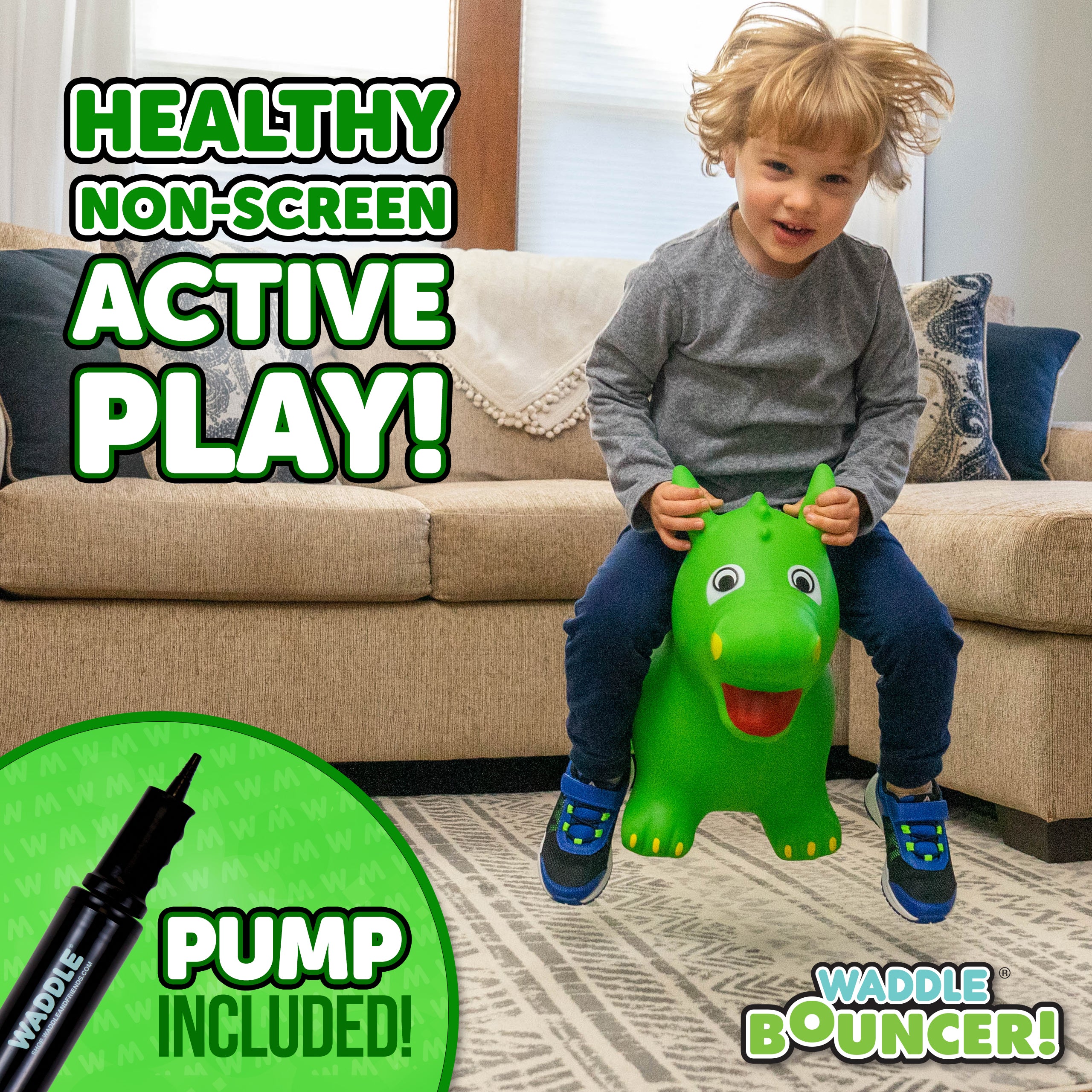Waddle Animal Bouncy Hoppers, Indoor/Outdoor, Ages 2+