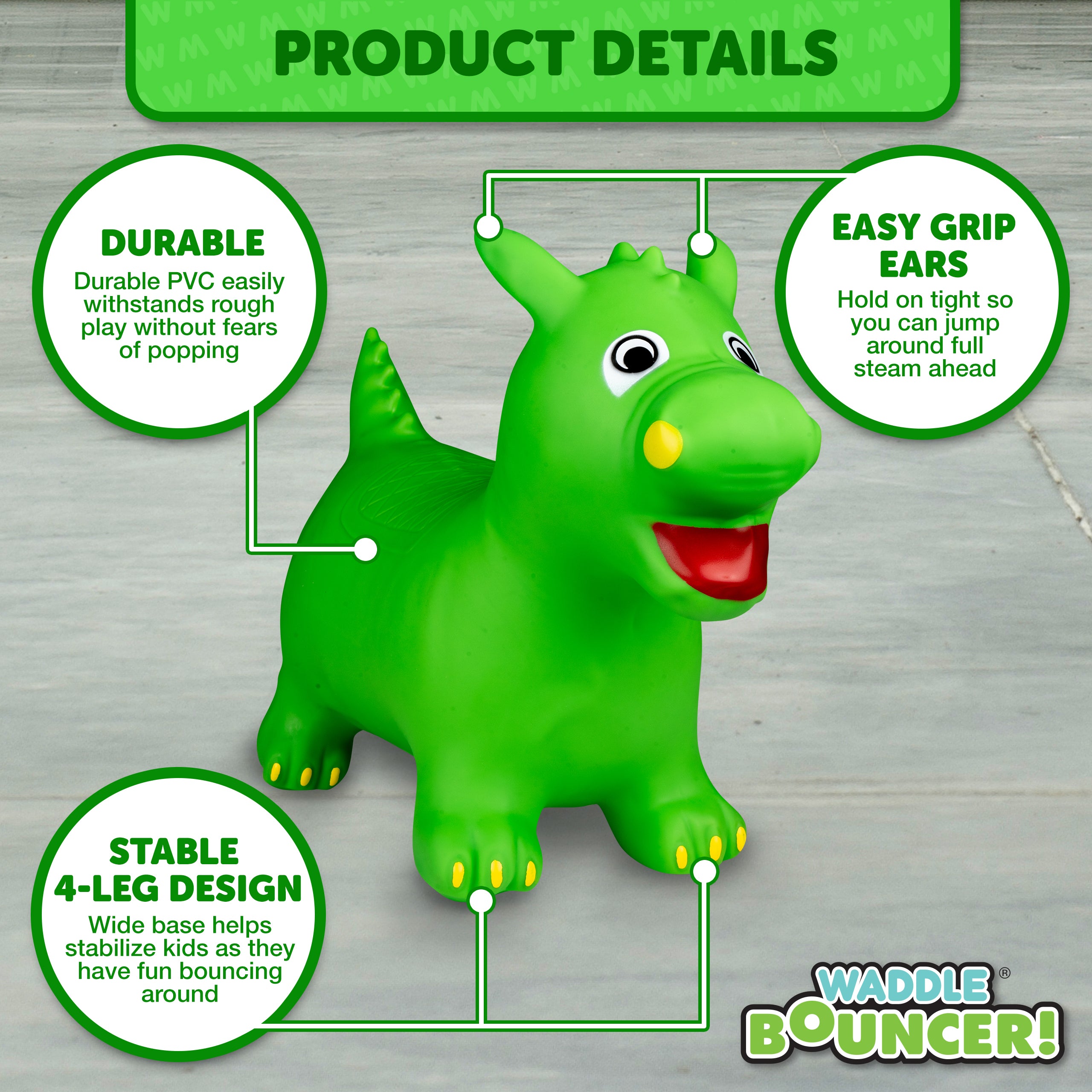 Waddle Animal Bouncy Hoppers Indoor Outdoor Ages 2 Flybar