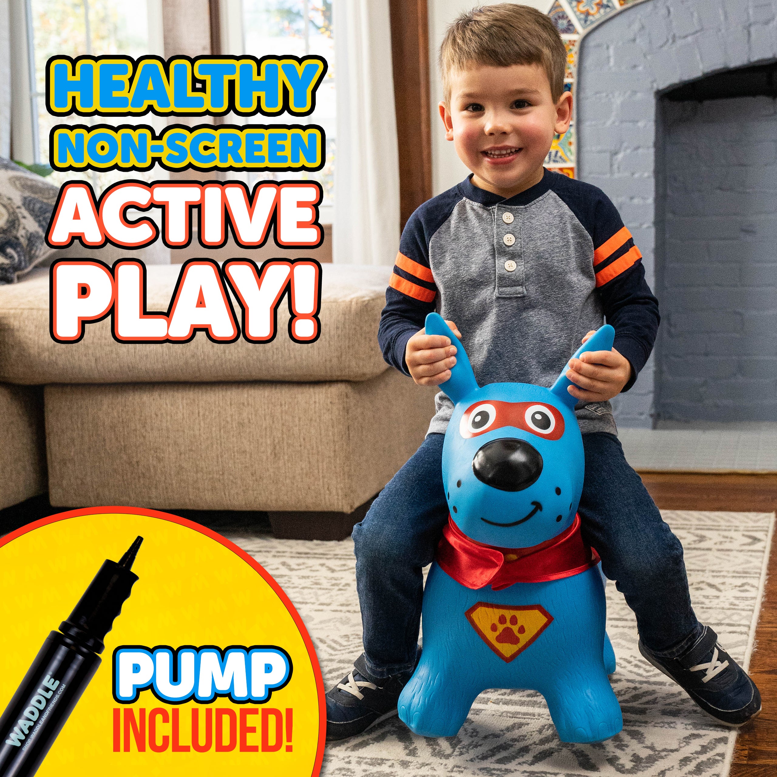 Waddle Animal Bouncy Hoppers, Indoor/Outdoor, Ages 2+