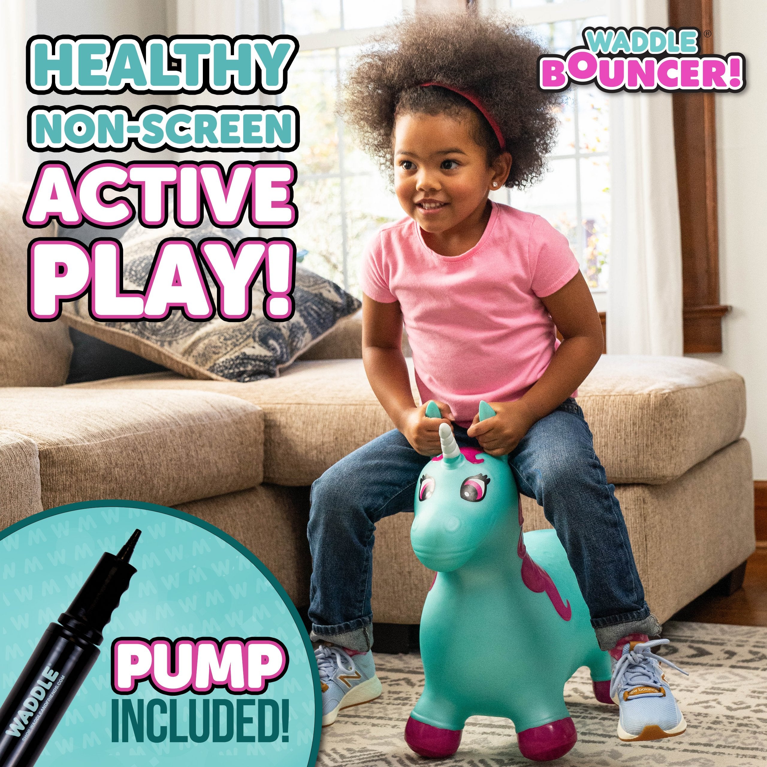 Waddle Animal Bouncy Hoppers, Indoor/Outdoor, Ages 2+