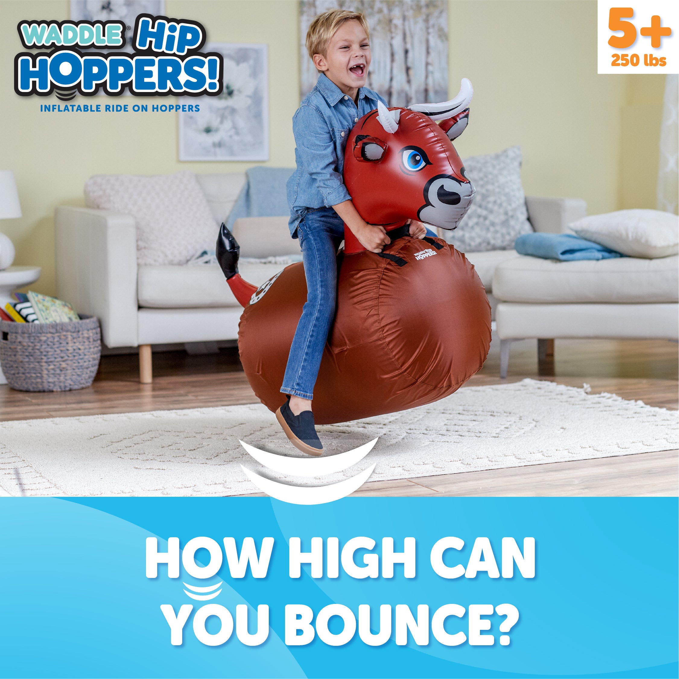 Waddle Large Hip Hopper Inflatable Bouncer, Ages 5+