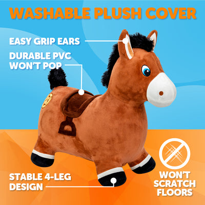 Waddle Washable Plush Cover Bouncy Animal Hoppers, Ages 2+