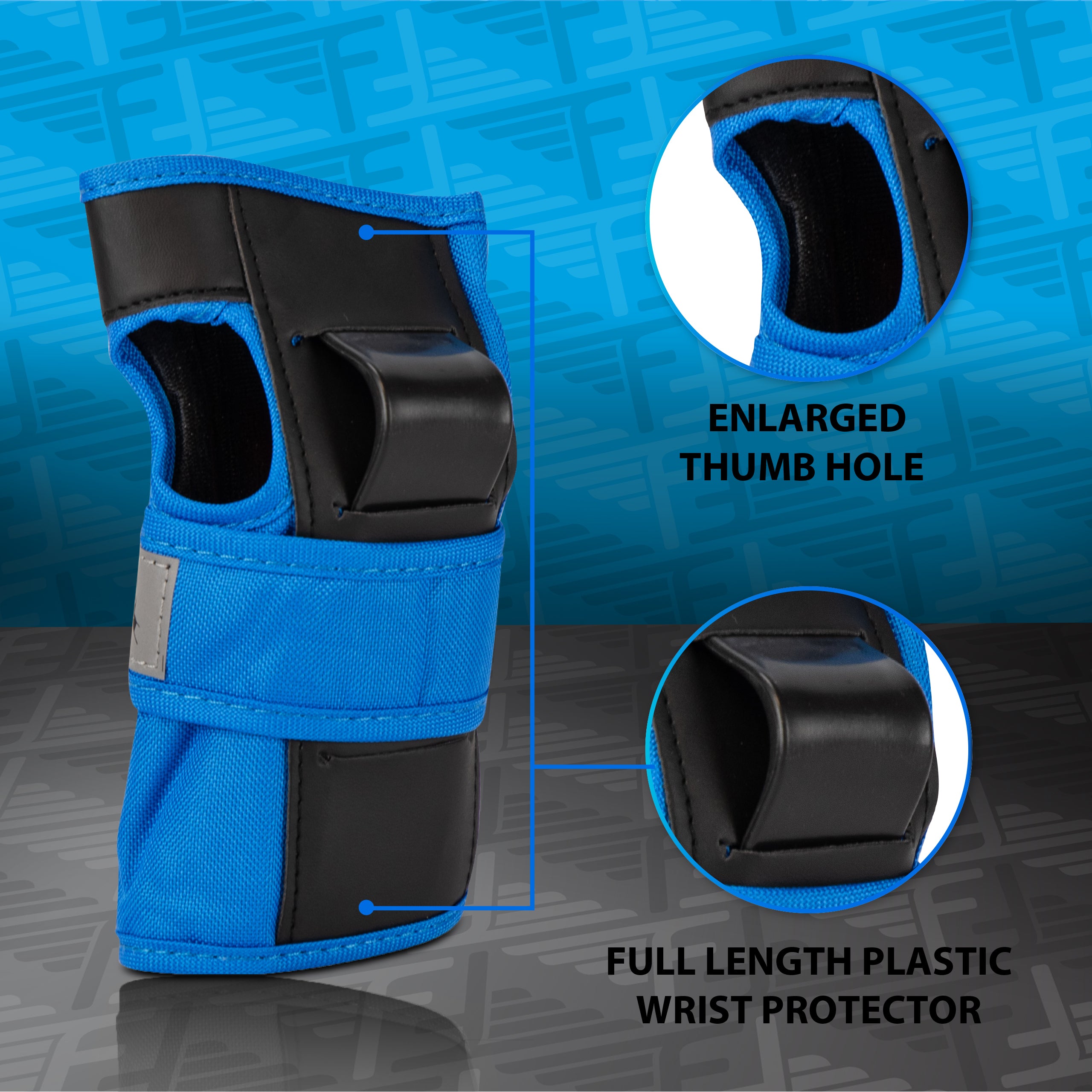 AERO Kids Elbow, Knee, & Wrist Guard Safety Set - Blue