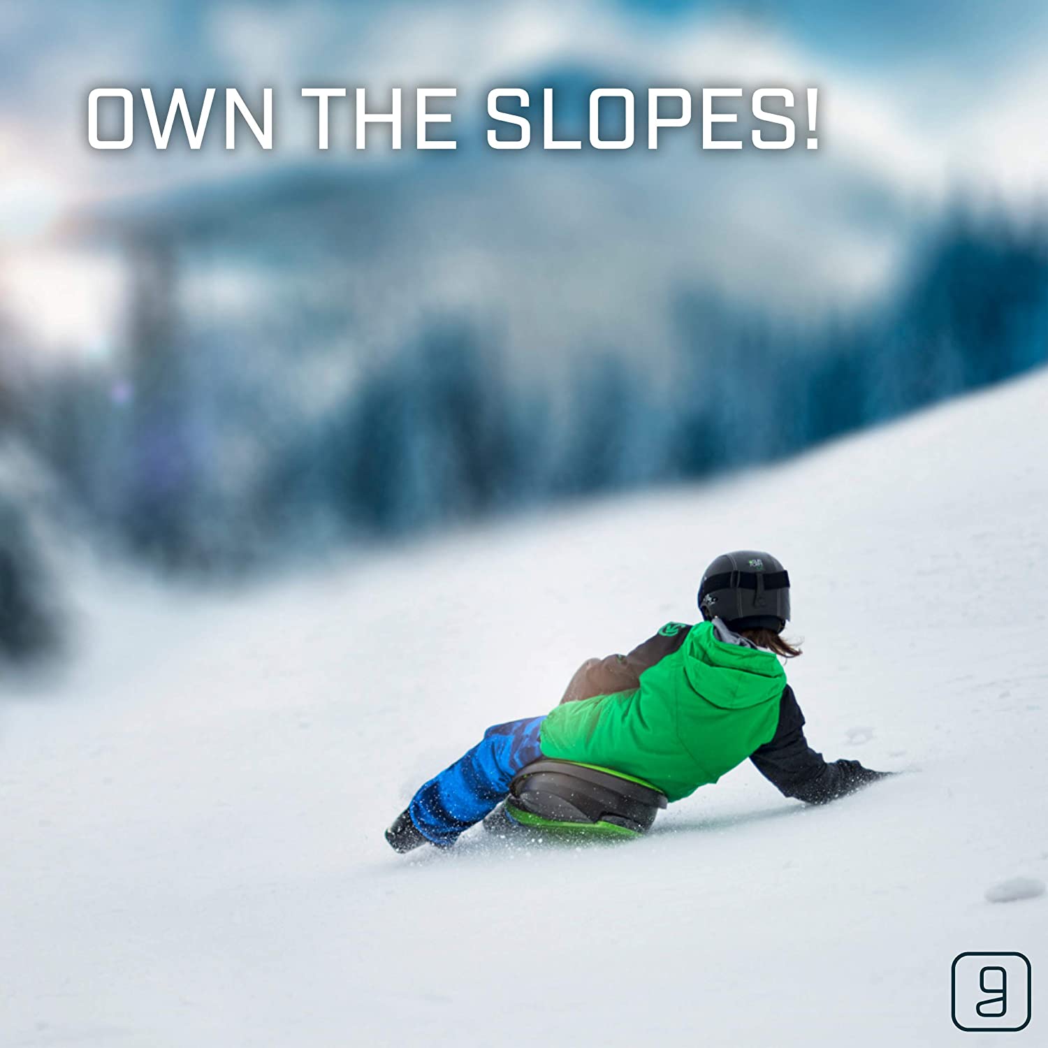 Gizmo Riders Skidrifter Sled for Kids, Snow Sled with Brake (Mystic Green)